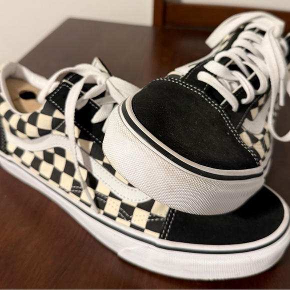 Vans Old Skool Checkerboard Sneakers Black And White Mens Size 10.5, Women’s 12 - Picture 5 of 11